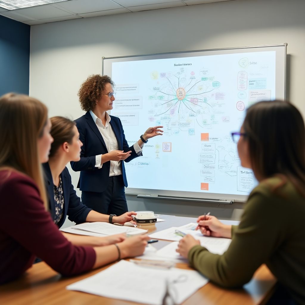 Team workshop session with educational clients